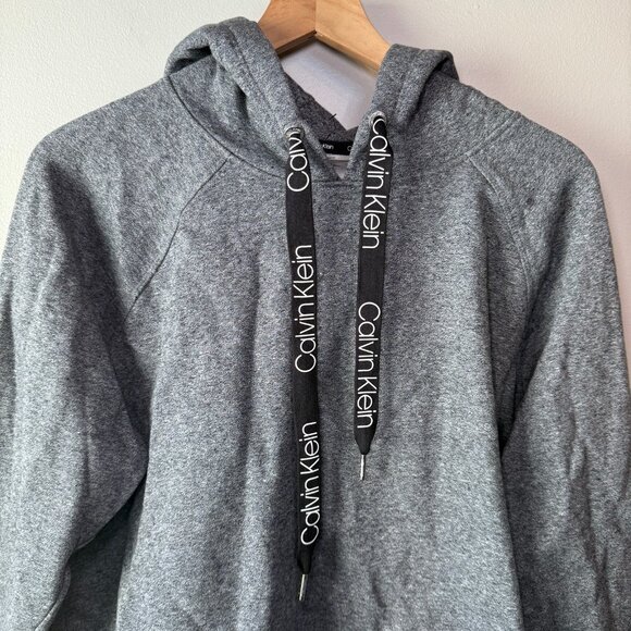 Calvin Klein Women's Fleece Lined Hoodie Sweatshirt Cropped Gray Size XXL - Picture 2 of 7
